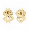 14K Gold Dollar Sign Earrings