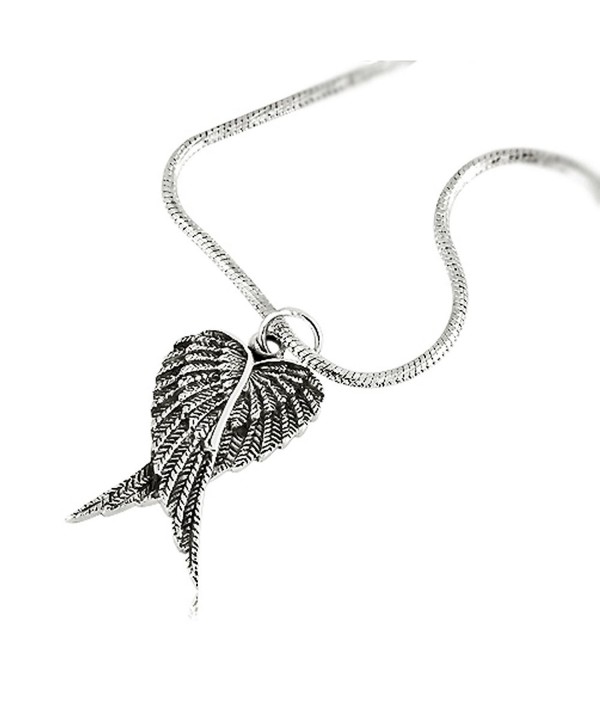 Oxidized Sterling Feather Pendant Necklace