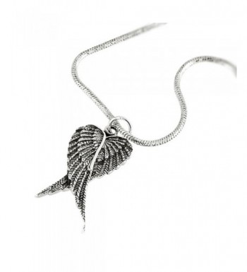 Oxidized Sterling Feather Pendant Necklace