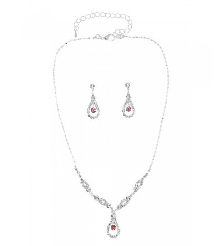 Elegant Teardrop Crystal Necklace Earrings