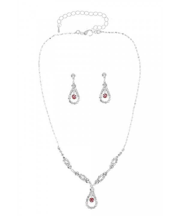 Elegant Teardrop Crystal Necklace Earrings