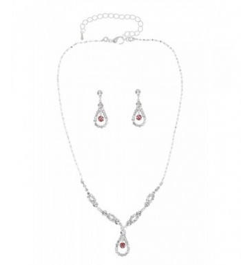 Elegant Teardrop Crystal Necklace Earrings