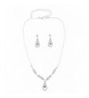 Elegant Teardrop Crystal Necklace Earrings