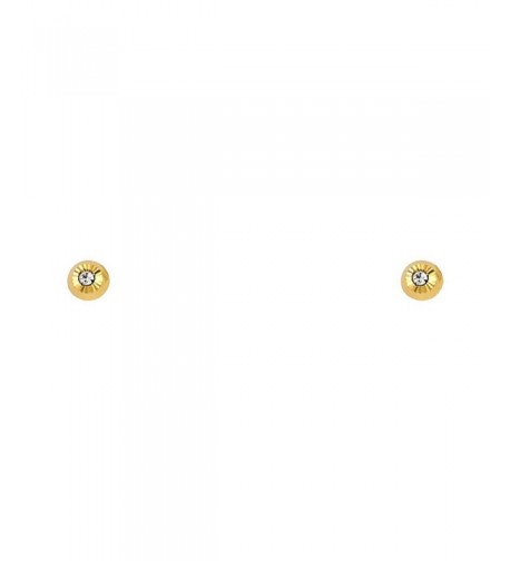 Yellow Gold Round Earrings Screw