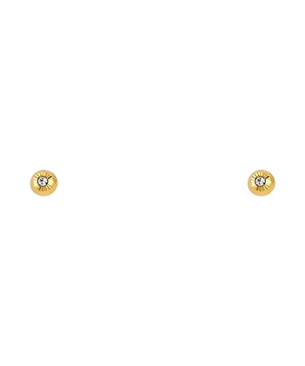 Yellow Gold Round Earrings Screw