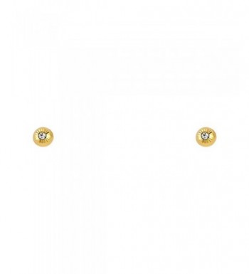 Yellow Gold Round Earrings Screw
