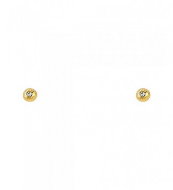 Yellow Gold Round Earrings Screw