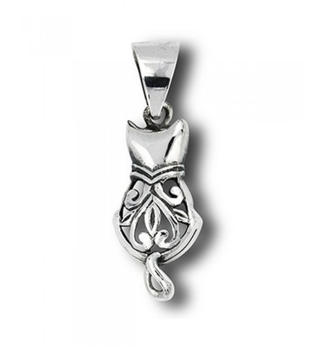 Filigree Pendant Sterling Silver Feline