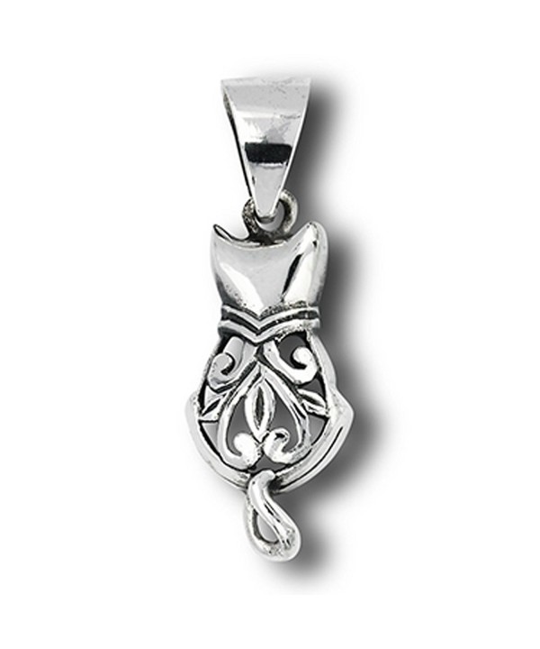 Filigree Pendant Sterling Silver Feline