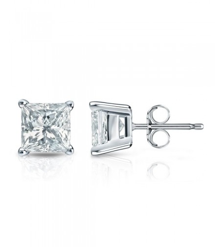 Sterling Simulated Princess Diamond Earrings