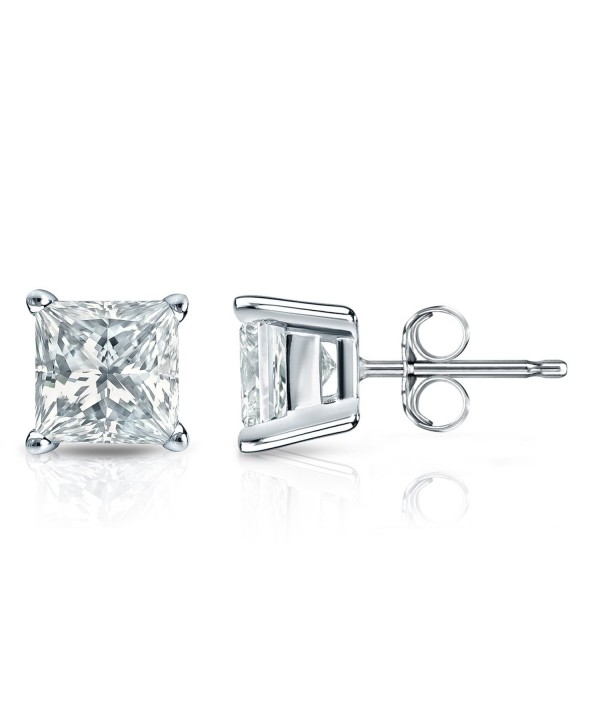 Sterling Simulated Princess Diamond Earrings