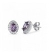 Earring Simulated Purple Amethyst Sterling