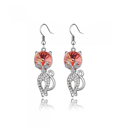 Crystal Diamond Earrings SWAROVSKI Crystal Red