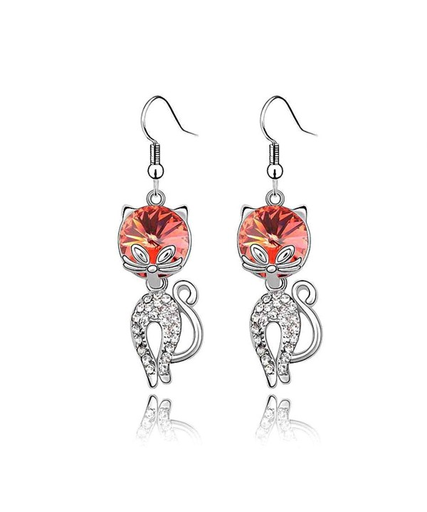 Crystal Diamond Earrings SWAROVSKI Crystal Red