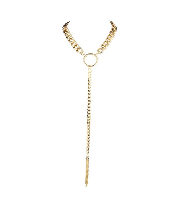 Lux Accessories Goldtone Tassel Necklace