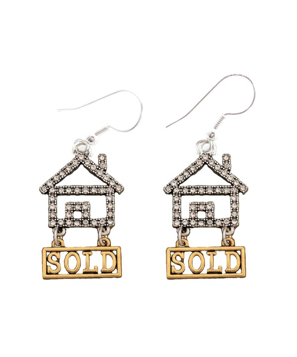 Realtor Crystal Silver Earrings Jewelry