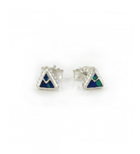 Sterling Triangle Everyday Earrings Azurite