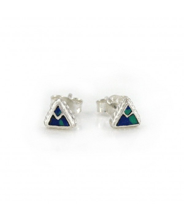 Sterling Triangle Everyday Earrings Azurite