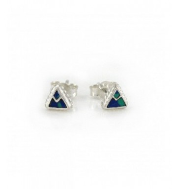 Sterling Triangle Everyday Earrings Azurite