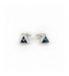 Sterling Triangle Everyday Earrings Azurite