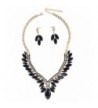 Pattern Marquise Dangling Necklace Gold Tone