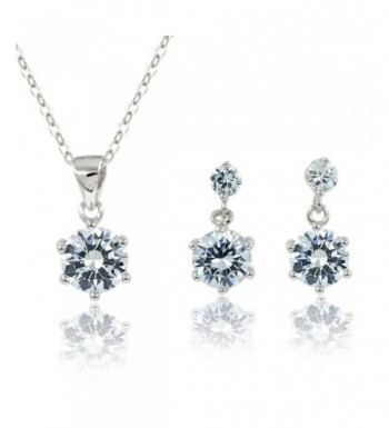 Solitaire CZ Stone Necklace and Drop Earrings for Women CZ Stones ...