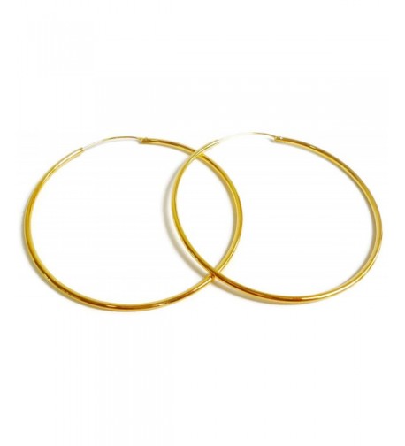 Yellow Plated Continuous Endless Earrings