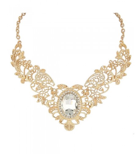 BriLove Vintaged Inspired Statement Gold Tone