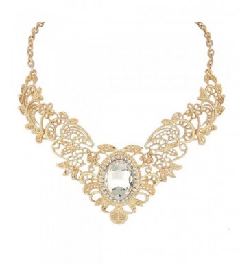 BriLove Vintaged Inspired Statement Gold Tone
