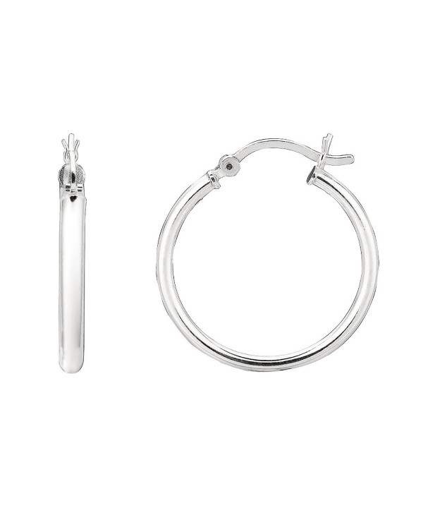 Sterling Silver Tubular Round Earrings