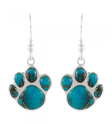 Turquoise Earrings Sterling Silver Genuine