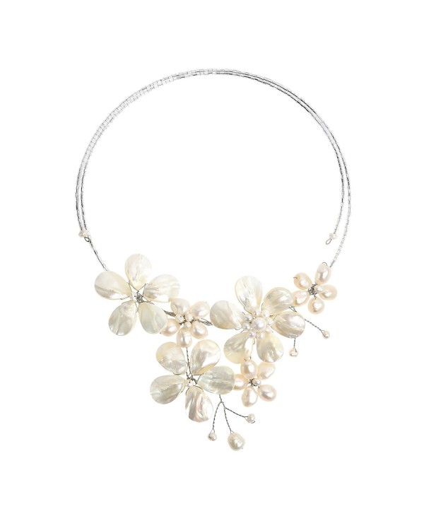 Floral Cultured Freshwater Cluster Necklace