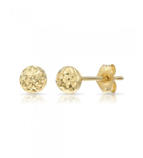 Yellow Gold Diamond cut Ball Earrings