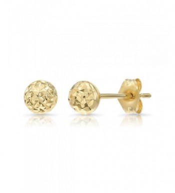 Yellow Gold Diamond cut Ball Earrings