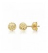 Yellow Gold Diamond cut Ball Earrings