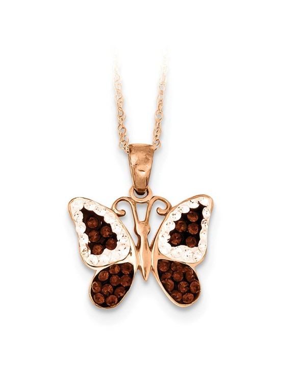 Sterling Gold Plated Chocolate Butterfly Necklace