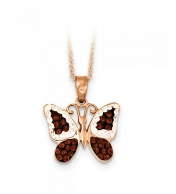 Sterling Gold Plated Chocolate Butterfly Necklace