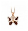 Sterling Gold Plated Chocolate Butterfly Necklace