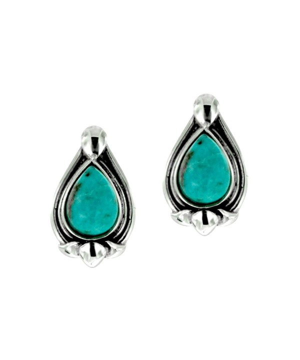 Oxidized Sterling Turquoise Gemstone Earrings