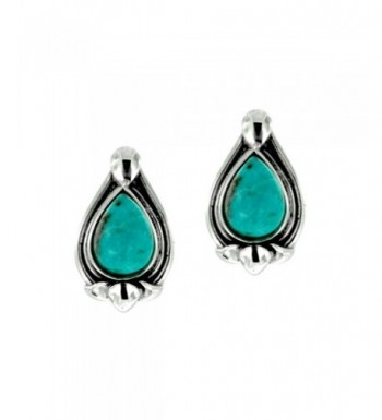 Oxidized Sterling Turquoise Gemstone Earrings