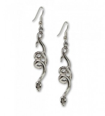 Coiled Snakes Serpents Silver Earrings