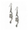 Coiled Snakes Serpents Silver Earrings