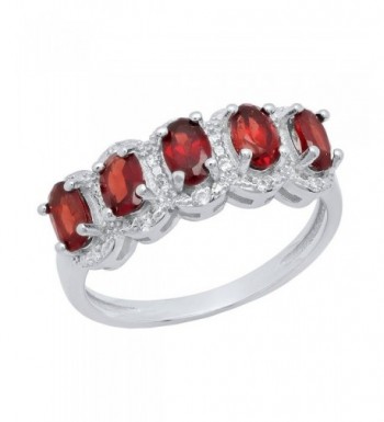 Sterling Silver Garnet Diamond Engagement