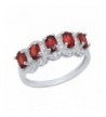 Sterling Silver Garnet Diamond Engagement