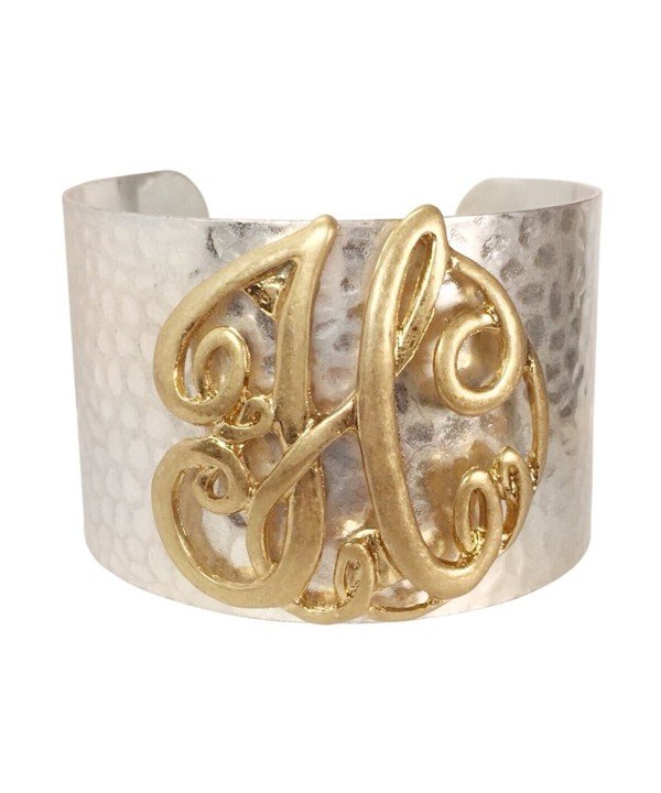 Hammered Boutique Monogram Initial Bracelet