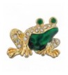 PinMarts Green Enamel Rhinestone Brooch