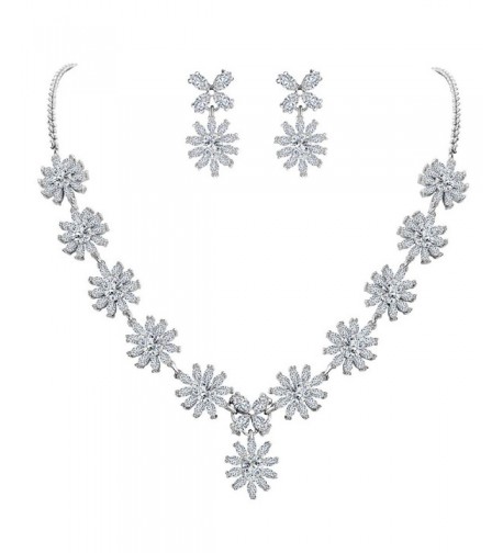 EleQueen Silver tone Zirconia Teardrop Snowflake