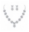 EleQueen Silver tone Zirconia Teardrop Snowflake