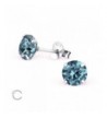 Sterling Sapphire Swarovski Crystals Earrings