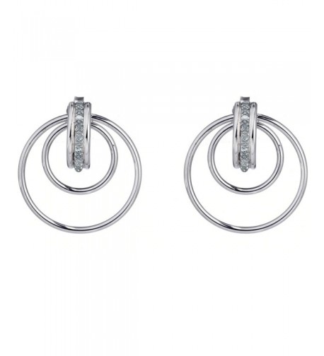 Sterling Silver Diamond Hoop Earrings